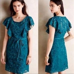 Moulinette Soeirs Green Fluttee Sleeve Dress